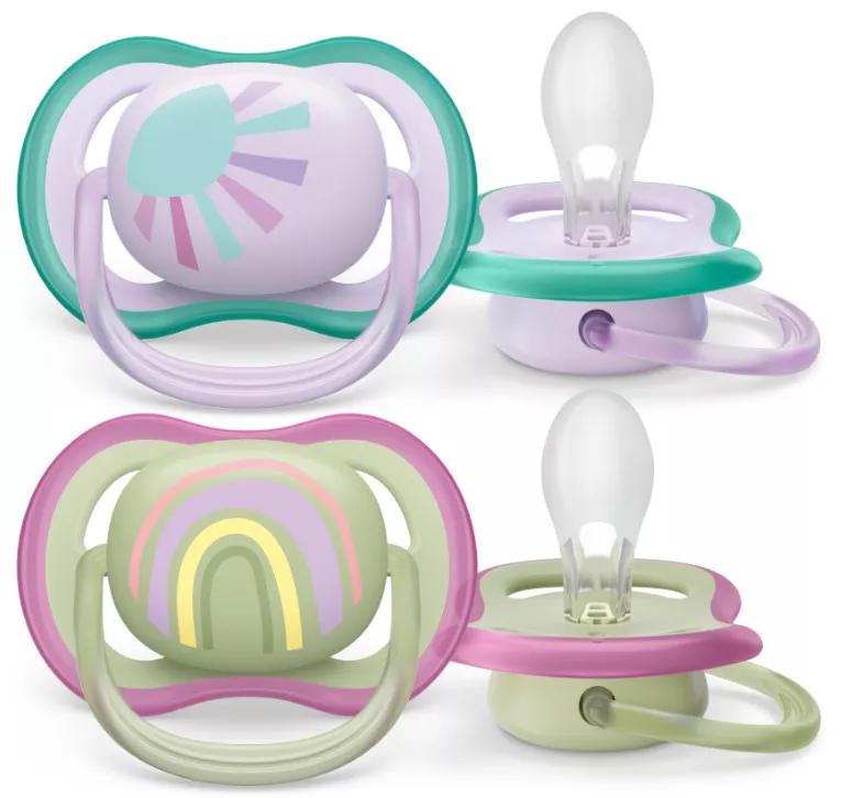 Philips Avent 2 Ultra Air Pacifiers Girl 0-6m 2 units