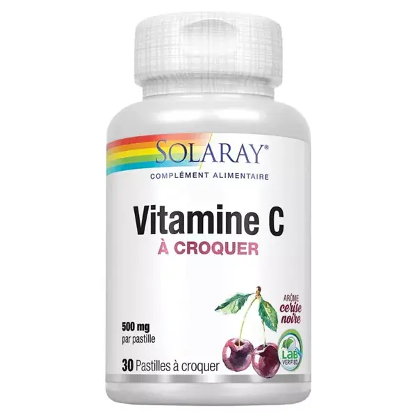Solaray Vitamine C 500mg 30 pastilles à croquer