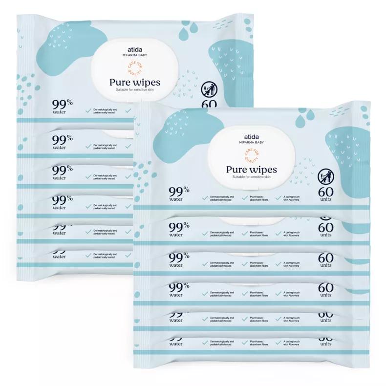Mifarma Baby Water Wipes Pure Wipes 12x60 unités
