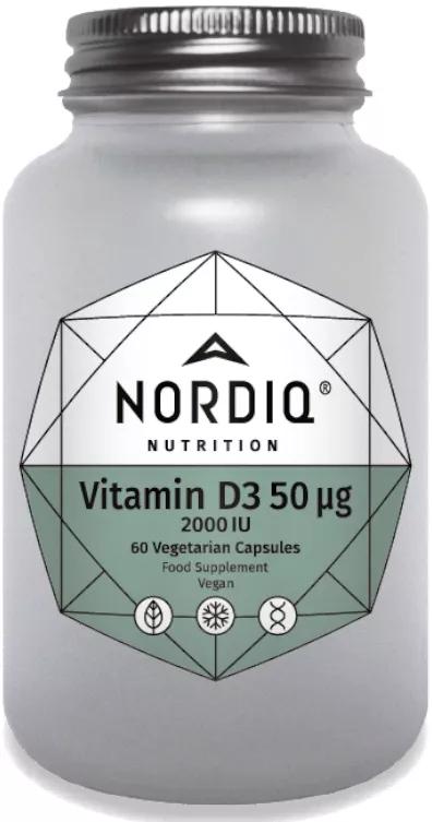 NORDIQ Vitamina D3 50mg 2000 IU 60 Cápsulas Vegetarianas