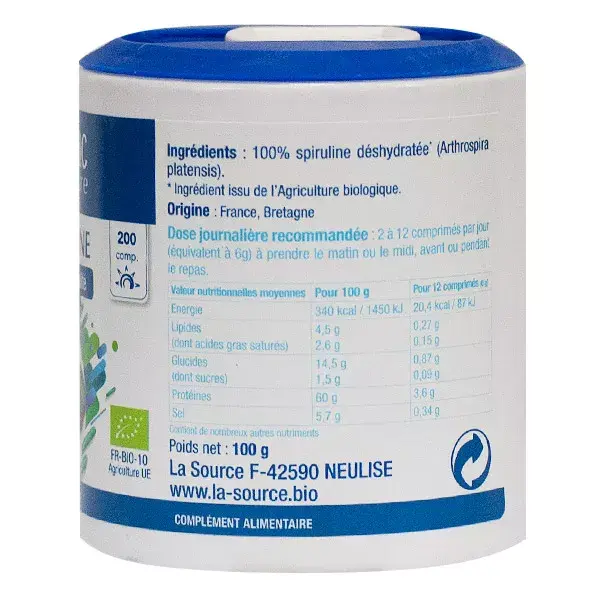 Algonergy Spirulina Francesa Bio Premium 200 comprimidos
