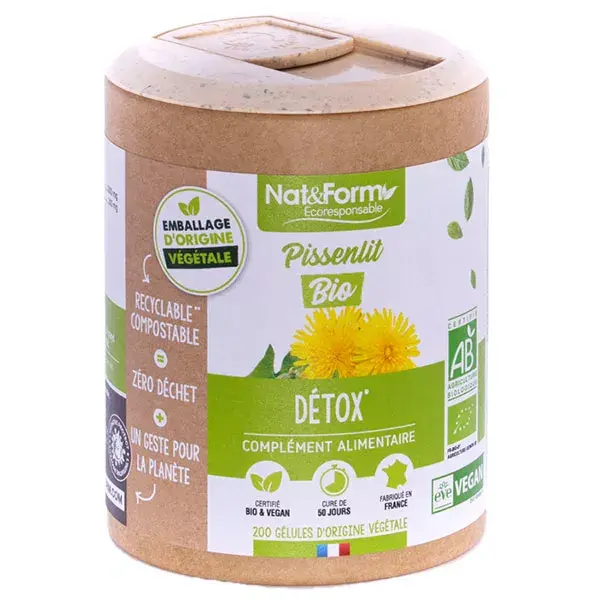 Nat & Form Eco Responsable Dente di Leone Bio Integratore Alimentare 200 capsule vegetali
