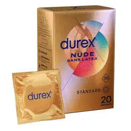 Durex Préservatifs Nude Sans Latex - 20 Préservatifs Sensation Peau Contre Peau