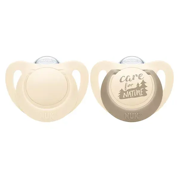 Nuk 2 Nuk For Nature Silicone Pacifiers 18-36m Cream