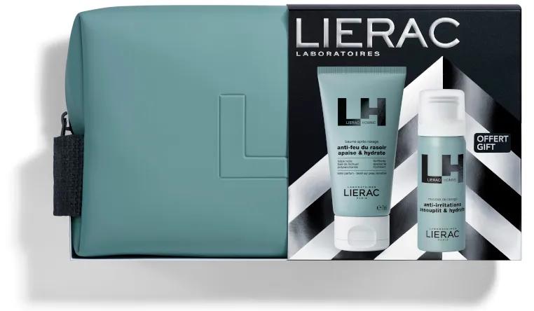 Lierac Homme Neceser Balms Aftershave 75 ml + Feuchtigkeitsspendender Rasierschaum 50 ml GESCHENK