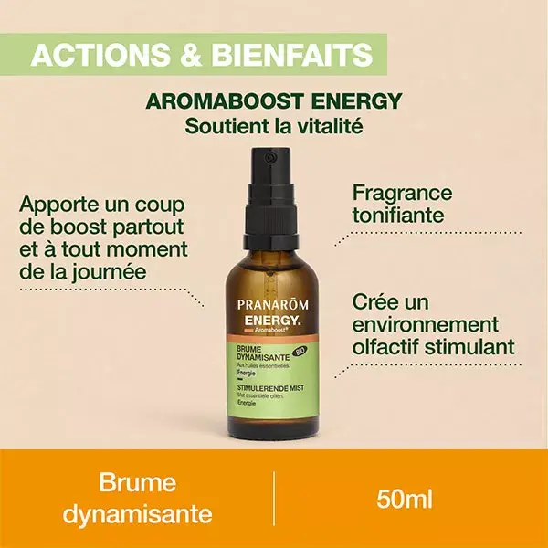 Pranarom Aromaboost Energy Spray Bio 50 Ml