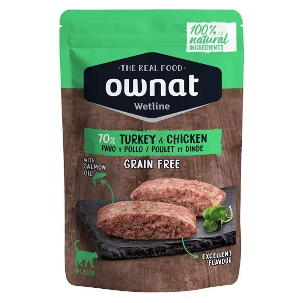 Ownat Grain Free Wet Food Cat Cat Turkey and Chicken 85gr Bag