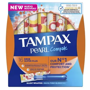 Tampax Pearl Compak Super Plus Tampons 16 pcs