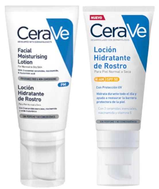 CeraVe Lozione viso idratante 52 ml + Lozione viso SPF50 52 ml