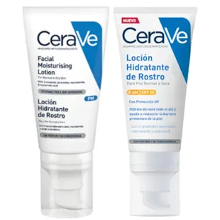 CeraVe Loción Hidratante Rostro 52 ml + Loción Facial SPF50 52 ml
