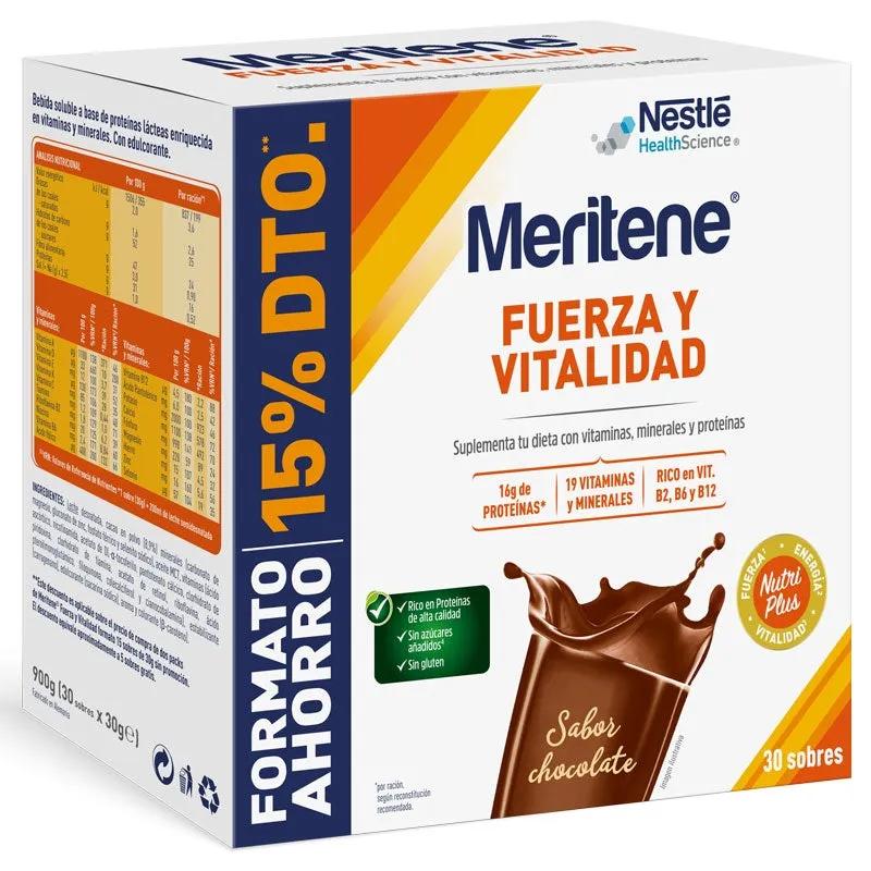 Chocolat Force et Vitalité Meritene 30 enveloppes x 30gr