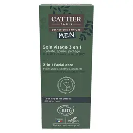 Cattier Men Soin Visage Homme 3 en 1 Bio 50ml