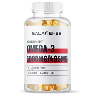 Balasense Omega 3 1000 mg / 495 mg 90 hooggeconcentreerde parels met vitamine E
