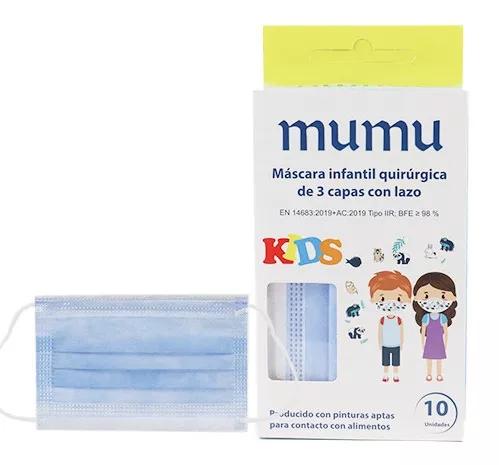 Mascarilla Quirúrgica Infantil MUMU Azul 10 uds