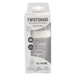 Twistshake Biberon Anti-Colique Blanc +0m 180ml