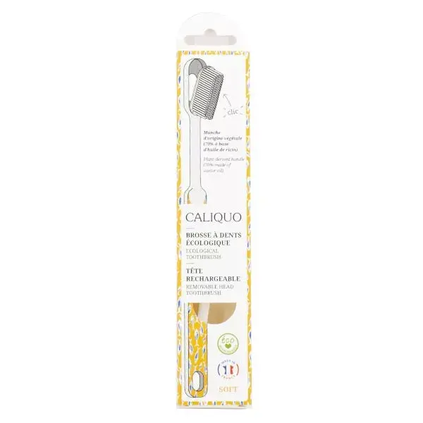 Caliquo Toothbrush Replaceable Heads Wax Soft Yellow
