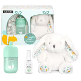 Suavinex Canastilla Regalo Baby Cologne Memories 100 ml + Formato Viaje 50 + Peluche Verde