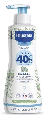 Mustela BabyGel Baño Espuma 2x750 ml