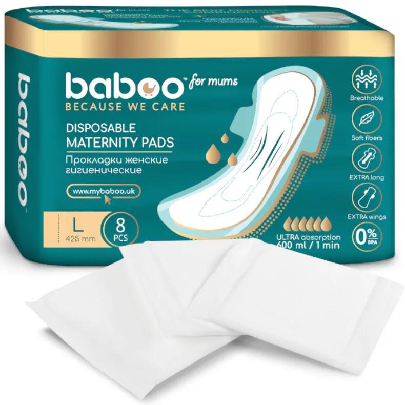Imagen de Baboo Compresas Desechables Postpartum Grandes 8 uds