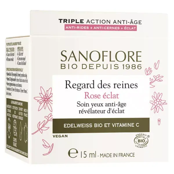 Sanoflore Crème yeux Regard des Reines rose éclat certifiée Bio 15ml