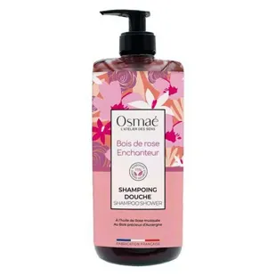 Osmaé Shampoing Douche Bio Bois de Rose Enchanteur Flacon Pompe 1L