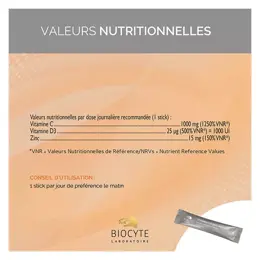 BIOCYTE VITAMINE C D3 ZINC 14 STICKS