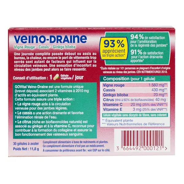 Urgo Vital Veini-Draine Lotto di 3 x 30 capsule