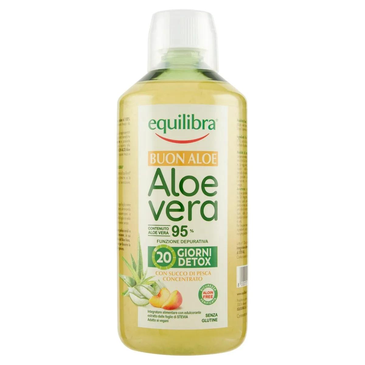 Equilibra Buon Aloe Vera Con Succo DI Pesca Concentrato Integratore Depurativo 1 L