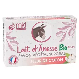 MKL Savon Lait d'Ânesse Savon Végétal Fleur de Coton 100g