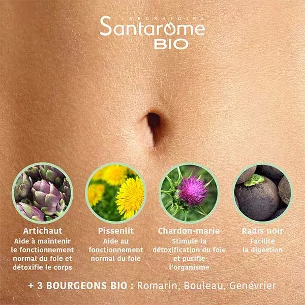 Santarome Bio Bien Être du Foie Confort Digestivo 30 cápsulas blandas