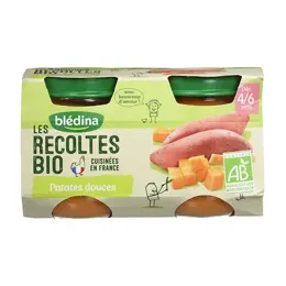 Blédina Les Récoltes Bio Pot Patates Douces +4m 2 x 130g