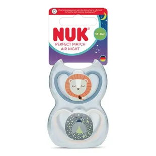 Nuk Space Night Ciuccio Fisiologico Blu Grigio +18m Lotto di 2