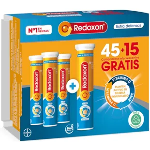 Redoxon Extra Vit Defenses. D, C and Zinc 45+15 Orange Effervescent Tablets