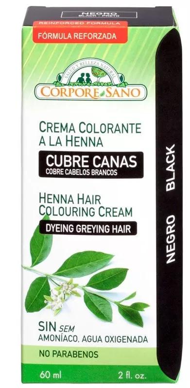 Henne Cubrecanas coloration crème cheveux noirs Corps saine 60 ml