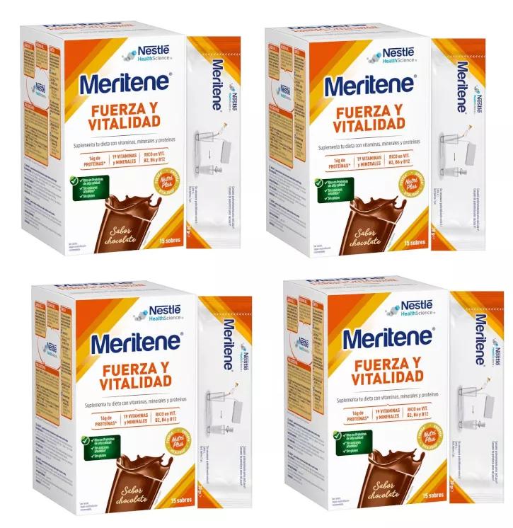Meritene Strength and Vitality Chocolate 4x15 Umschläge