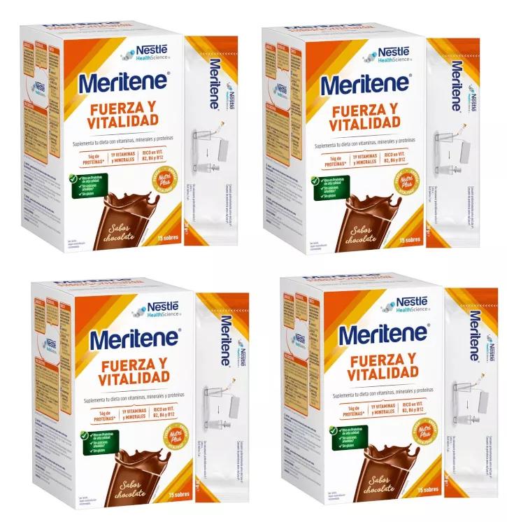 Meritene Fuerza y Vitalidad Polvo Chocolate 4x15 Sobres