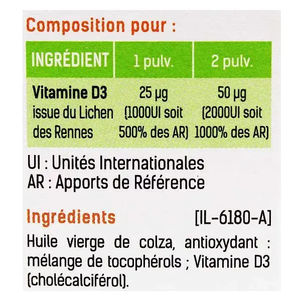 Santé Verte Vitamin D3 Plant Spray 1000UI 20ml