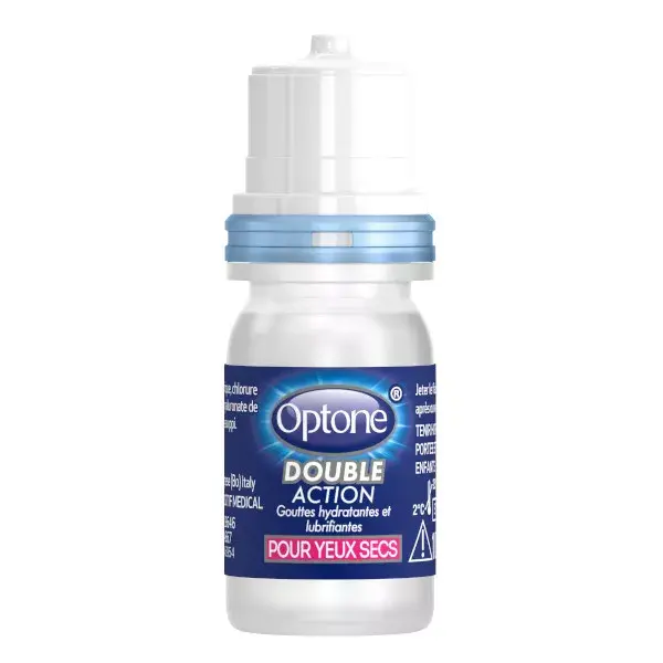 Optone Double Action Gouttes Oculaires Hydratantes Yeux Secs 10ml