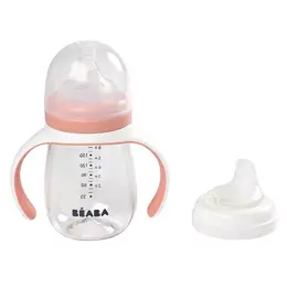 Béaba Tasse Biberon d'Apprentissage 2en1 Rose 210ml