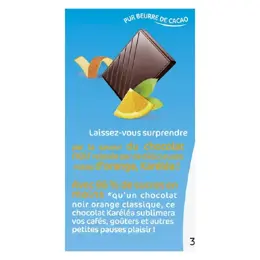 Karéléa Chocolat Sans Sucres Ajoutés Tablette Chocolat Noir Orange 100g