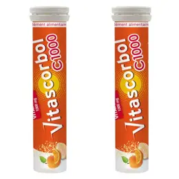 Vitascorbol Vitamine C 1000mg Lot de 2 x 20 comprimés effervescents