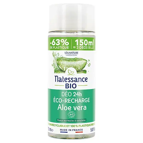 Natessance Organic Deodorant 24h Aloe Vera Eco-Refill 150ml