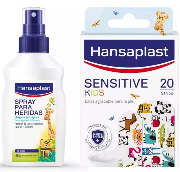 Hansaplast Kids Spray para Curar Heridas 50 ml + Apósitos Sensitive Kids 20 uds