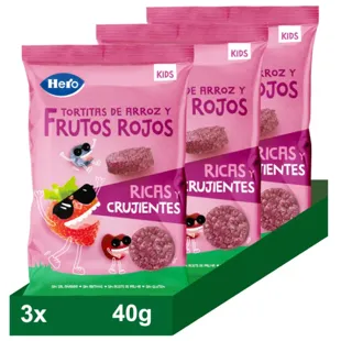 Hero Snack de Tortitas de Frutos Rojos +36m 3x40 gr