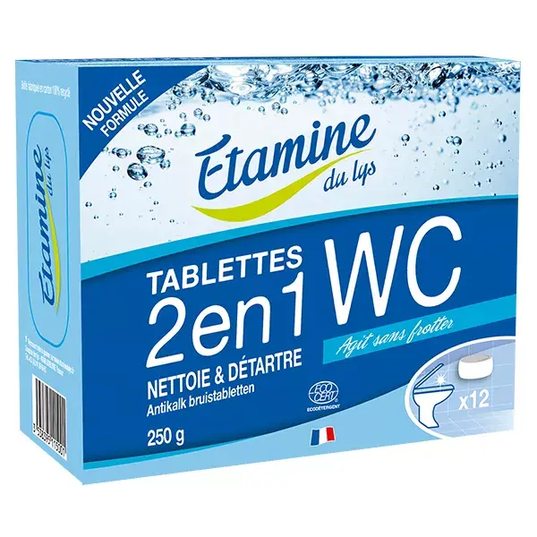 Étamine du Lys Sanitaire Tablettes WC 2 en 1 Bio 12 unités