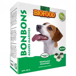 Biofood Chien Mini Bonbons Algues Marines Résistance et Digestion 80 pièces