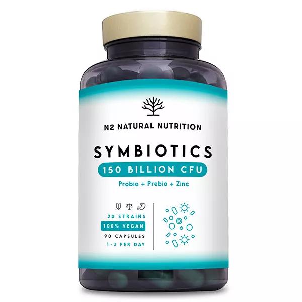 N2 Natural Nutrition Probiotique Symbiotics 150 flore et transit 90 gélules