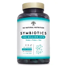 N2 Natural Nutrition Probiotique Symbiotics 150 flore et transit 90 gélules