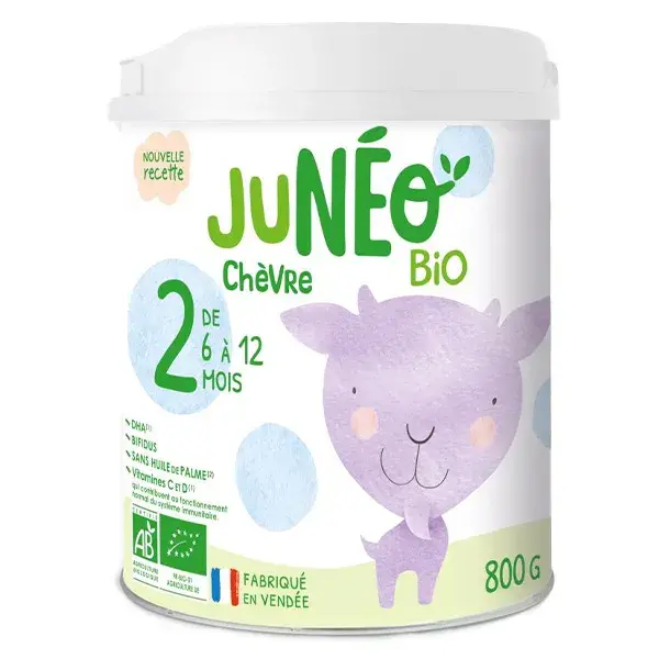 Junéo Chèvre 2 Lait De Chèvre 2ème Âge Bio 6-12 Mois 800g