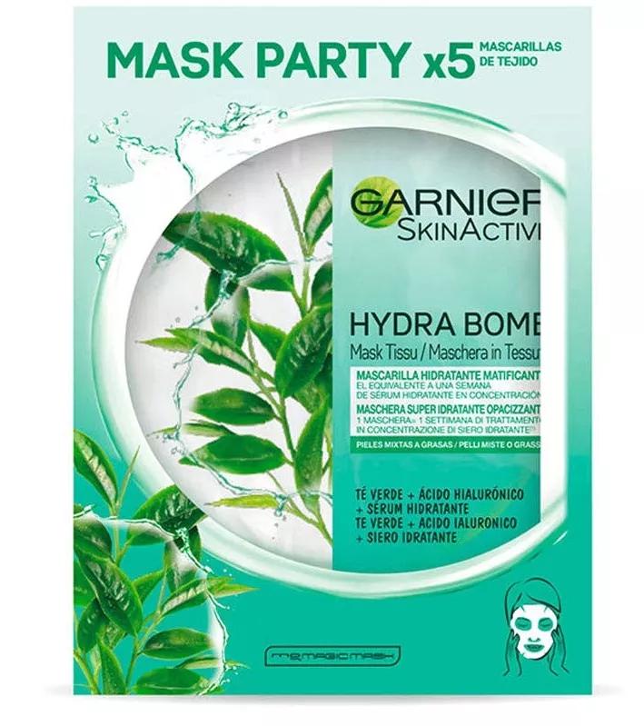 Garnier Hydra Bomb Mascarilla Facial Tejido Piel Mixta-Grasa 5 Uds